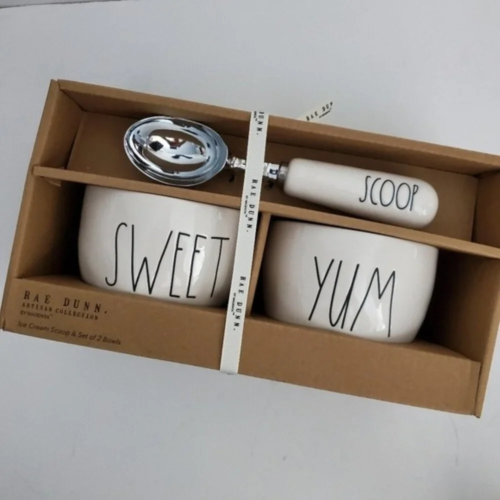 NEW Rae Dunn Ice Cream Ceramic Set